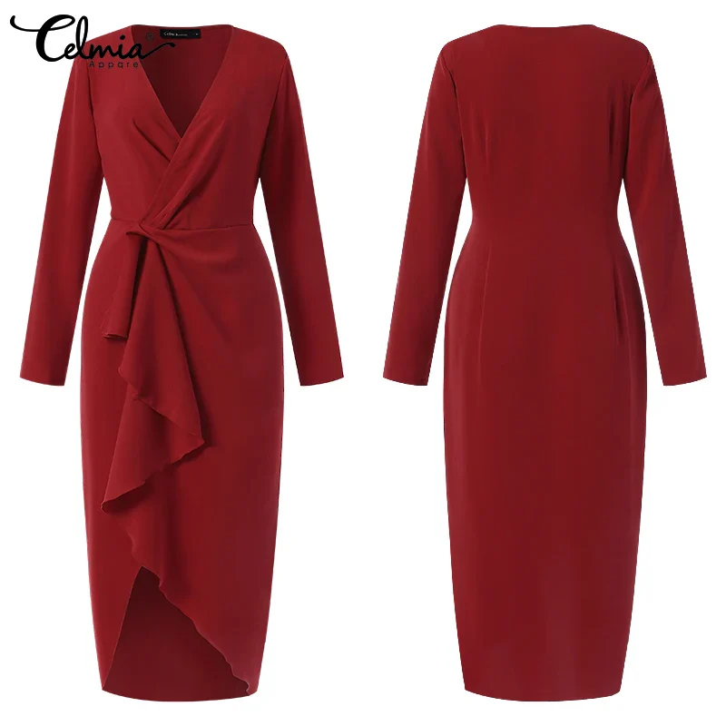 Robe asymétrique col v – Image 4
