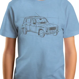 T-Shirt Garçon La 4L en crayonné dessin technique