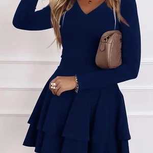 Robe à Col V Élégance pour Femmes