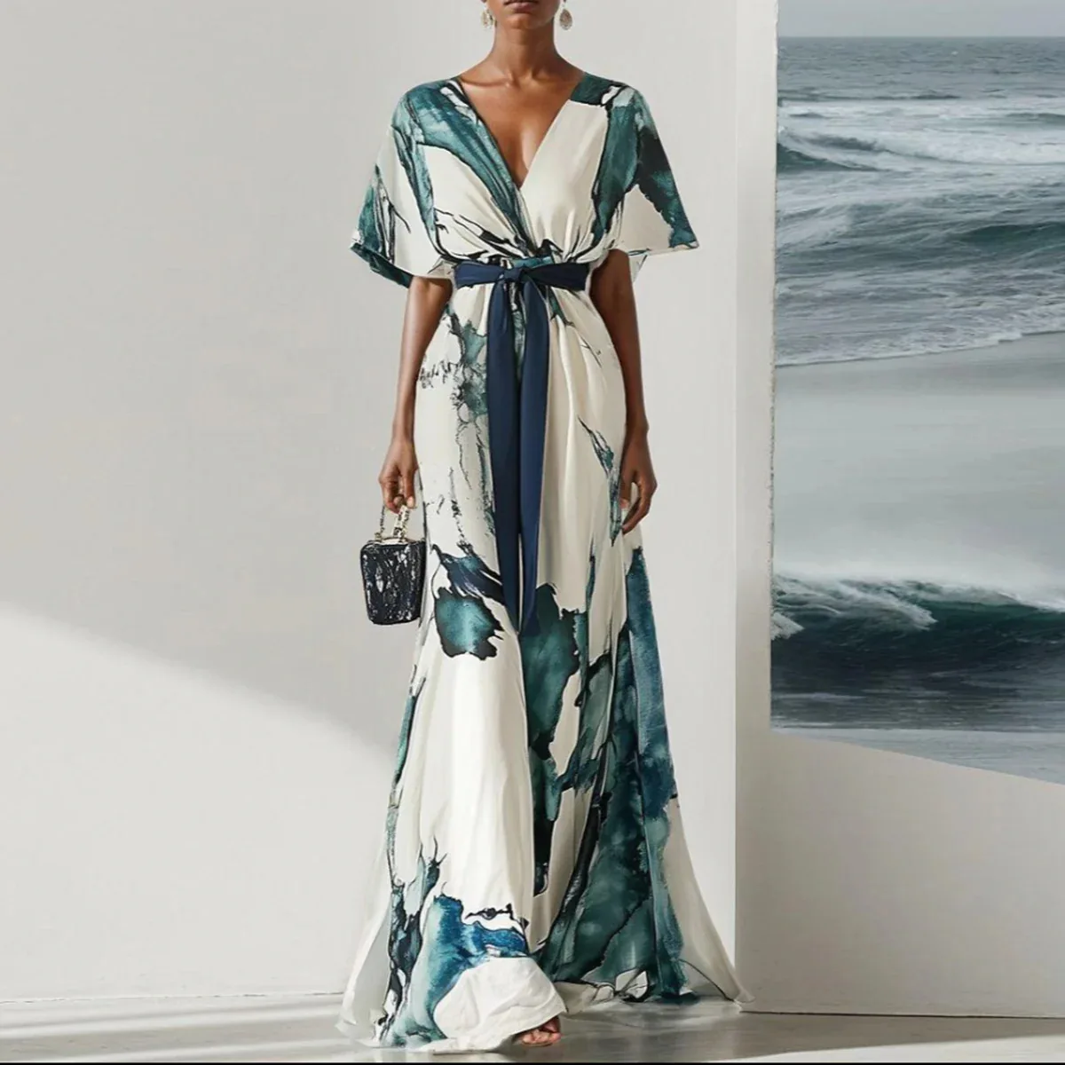 Robe Élégante Femme Été – Décolleté V – Image 4