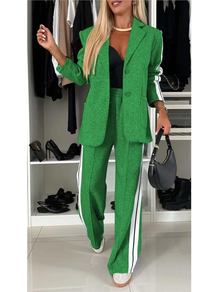 Blazer Élégant, Pantalon avec Poches, Tenue de Bureau