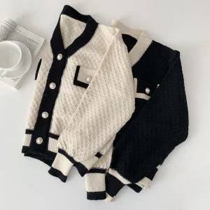 Pull Cardigans à Manches Longues Tricot