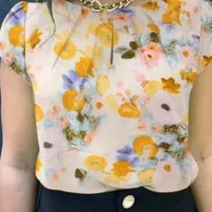 Blouse floral manches courtes