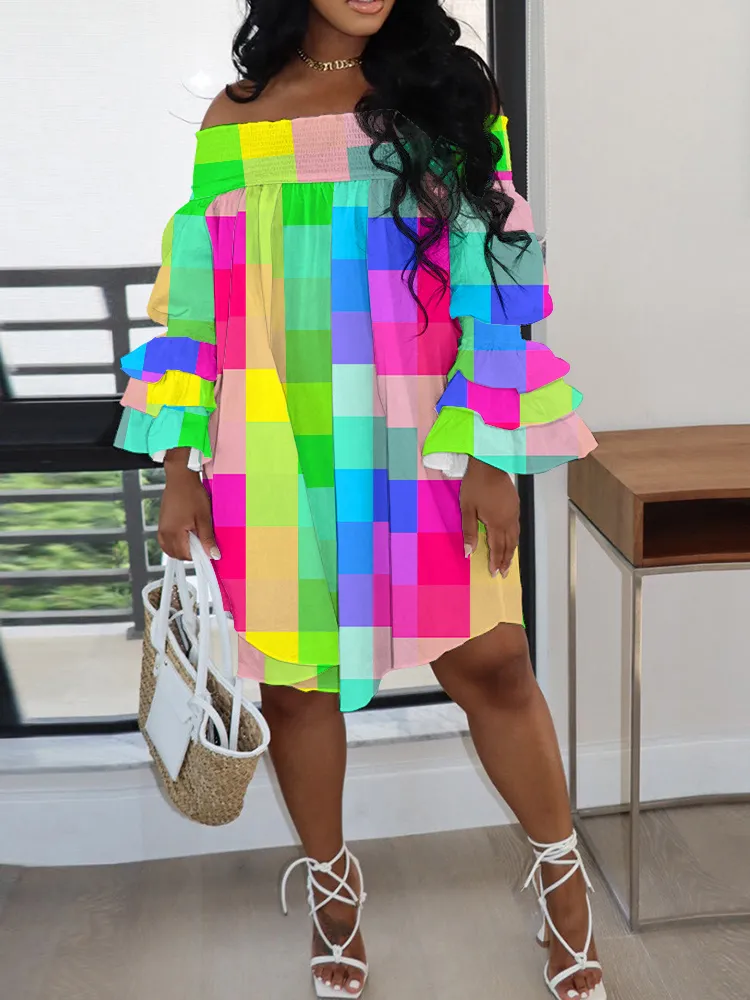 Robe décontractée à épaule dénudée