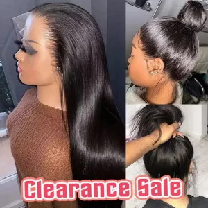 Perruque cheveux humains lisse transparente