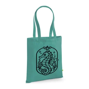 Hippocampe - Ma Carpette - Tote Bag en coton bio à piquer