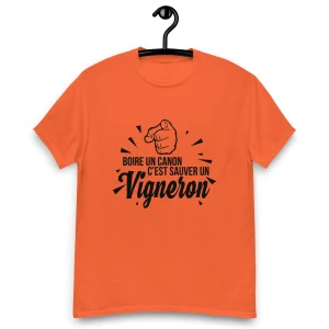 Boire un canon c'est sauvez un vigneron - T-shirt classique homme