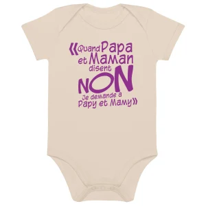 Quand papa et maman disent non  -  Body en coton bio bébé