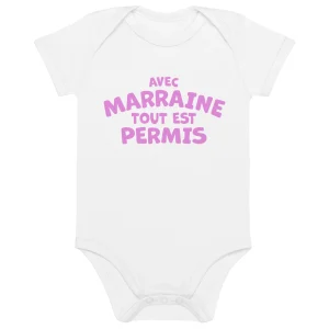 Avec Marraine - Body en coton bio bébé