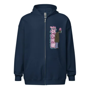 Damien - La Fille Magique - Sweat à capuche épais unisexe zippé - Face & Dos