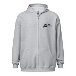 Educated Monkeys - Sweat à capuche épais unisexe à fermeture éclair - Coeur et Dos