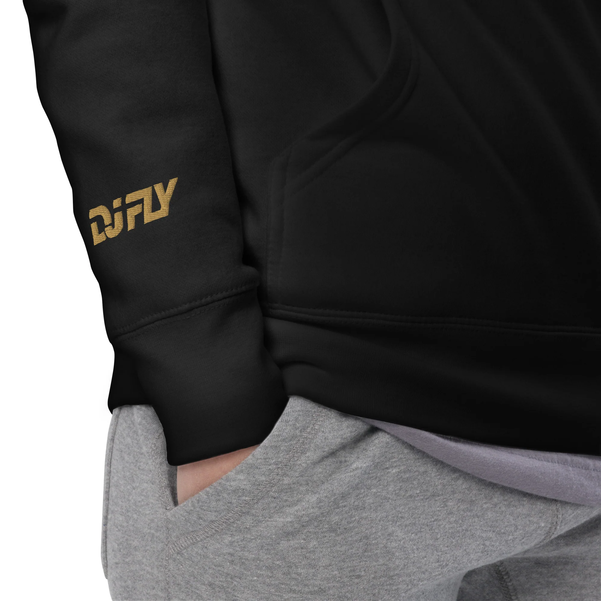 DJ Fly - Sweat à Capuche Unisexe - Brodé Coeur et Manche – Image 6