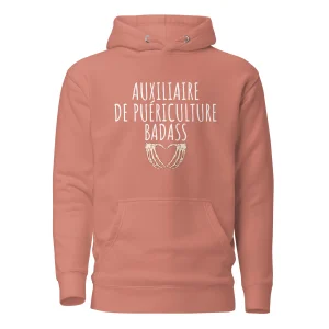Auxiliaire de Puériculture Badass - Lolo Le Soignant - Sweat à Capuche Unisexe